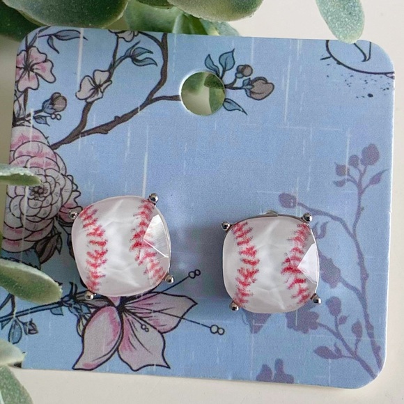 crystal Avenue Jewelry - Baseball Diamond Cut Stud Earrings